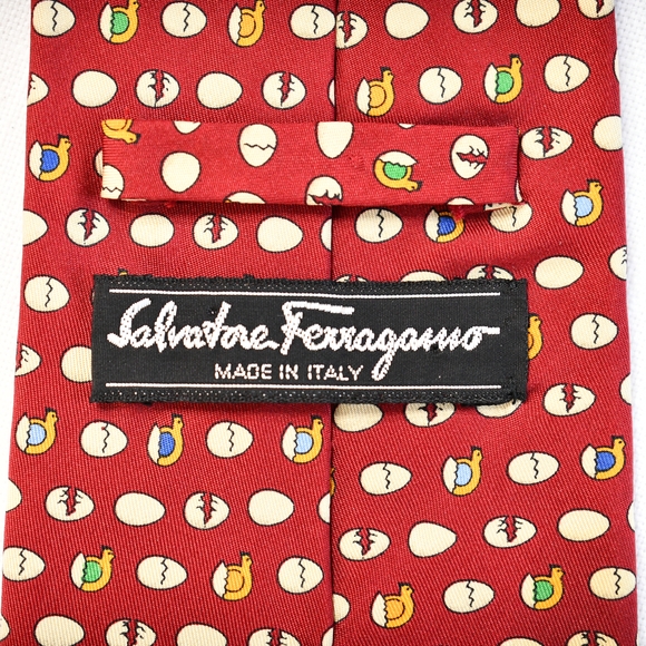 Ferragamo | Chicken/egg print tie - Picture 2 of 5